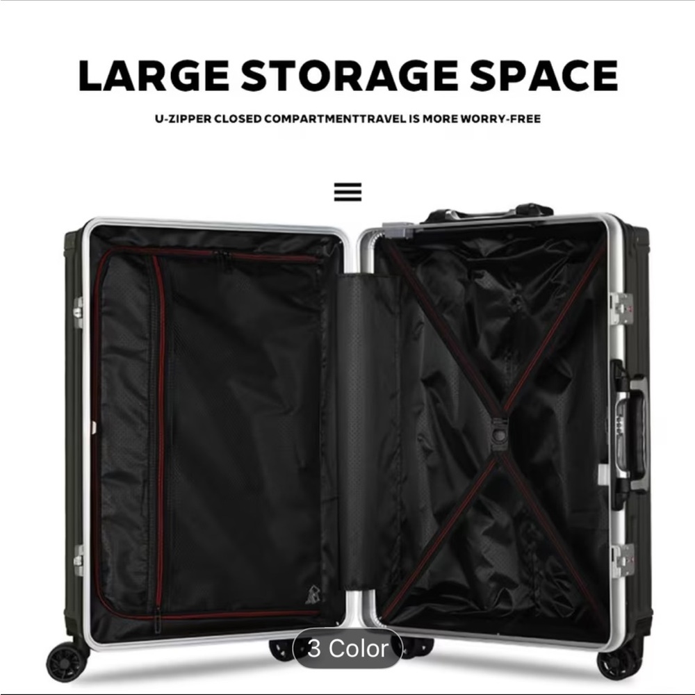Wheeled Hardshell Carry-On Luggage in Light Silver - Picture 3 of 9